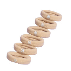 GIMME Beauty Thick Hair Extra Stretch Bands - Patent-Pending Design for Maximum Hold - Premium Ties for Thick & Curly Hair - Sleek & Strong Hold - Dark Brown, 6 Pack