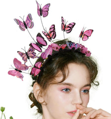 DEEKA Butterfly Headbands Fascinators Hat Women Butterfly Costume Crown Headpiece for Women and Girls