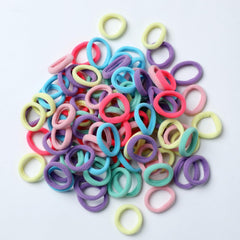 WANBY Hair Ties Mini Seamless Black Hair Bands Soft Elastics Ponytail Holders Hair Ties (100 Pcs)