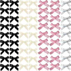 70PCS Mini Hair Bows for Women Girls,Pink Bows for Hair Red Hair Bows Ribbon Bowknots Hairclips Pink Ribbon Bows Black Satin Bow Hair Clips for Hair Design