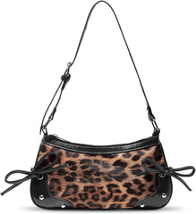 Fashionable Leopard Women's Crossbody Bag Shoulder Bag Clutch Purse- Vintage Chic for Everyday and Formal Occasions - Black