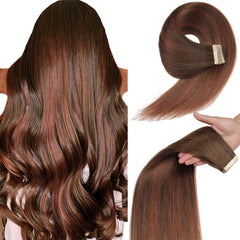 Tape in Hair Extensions Human Hair, 14 Inch Human Hair Tape in Extensions 20Pcs Natural Black Tape Ins Human Hair Extensions for Women Seamless Tape in Hair Extensions Real Human Hair (1B#, 14 Inch)