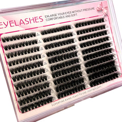 HBZGTLAD Fluffy Thick Lash Clusters DIY Eyelash Extension 8-16mm Mix Lash Clusters 60D80D100D120D160DWispy Individual Eyelash Extensions Cluster (300pcs60D80D100D DD curl)