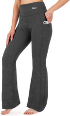 Nirlon Bootcut Yoga Pants with Pockets - Flare Leggings for Women Tummy Control with Stretch Cotton Cotton Leggings for Women