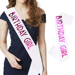 CIEHER 67" L x 3.6" W Birthday Sash - Rose Pink Girl , Queen , Gifts and Decorations