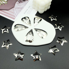 20 PCS 1.22 inches Cute Lovely Star Hair Barrettes, Non Slip Star Clips for Girls & Women - 2000s Y2K Silver Metal Hair Clips