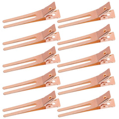 50pcs Hairdressing Double Prong Curl Clips, Wobe 1.8" Setting Section Hair Clips Metal Alligator Hairpins for Bow Great Pin Clip, Styling Salon, Barber (Silver)