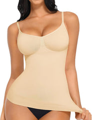 FeelinGirl Womens Tank Top Shapewear Tummy Control Tops Slimming Cami Tank Seamless Compression V Neck Camisole