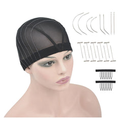 Mesh Dome Caps Wig Cap with Guideline Map for Wig Making Stretchable Wig Caps for Beginners Making Wigs (4x4 M)