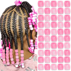 50PCS Clear Hair Beads for Braids Loc Jewelry Large Beads Dreadlock Accessories Cute Acrylic Pony Beads Hair Decoration for Girls and Women