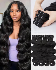 Lucklady 16A Raw Bundles Human Hair Body Wave, 20 Inch Body Wave Bundles Human Hair, Triple Lifespan Virgin Remy hair