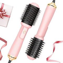 Hair Dryer Brush Blow Dryer Brush in One, 4 in 1 Hair Dryer and Styler Volumizer with Oval Barrel, Professional Salon Hot Air Brush for All Hair Types, Gold