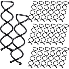 20PCS Spiral Hair Pins, Spin Pins Spiral Bobby Pins for Girls, Women and Kids, Non-Scratch Round Clip & Bun Twist, Stylish Bun Bobby Pins, Premium Spin Pins for Hair, Black