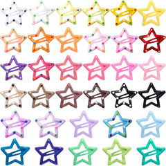 20 PCS Cute Star Hair Clips for Women, Black Metal Star Hair Snap Barrettes, Non Slip Hair Accessories for Women for Daily Use, Parties (1.18 x 1.18 inch)