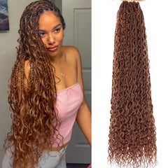 9 Packs 24 Inch Senegalese Twist Crochet Hair with Curls Pre-Looped Boho Island Twist Crochet Braids with Curly Ends Pre-Twisted Goddess Senegalese Twist for Women Braiding Hair Extensions 1B#