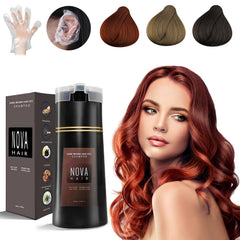 Dye Shampoo,Nova Hair Instant Dye Shampoo,Nova Hair Dye Shampoo 3 in 1, for Men & Women (Black)