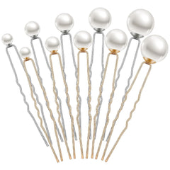 32 Pieces Wedding Pearl Hair Pins Bridal Pearl Rhinestone Hair Accessories U Shape Barrette for Bride Bridesmaid Women(Gold)