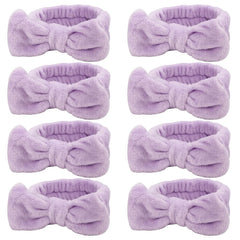 Ondder Spa Headband for Washing Face 8 Pack Pink Skincare Headbands for Women Girls Terry Cloth Cute Bow Head Bands