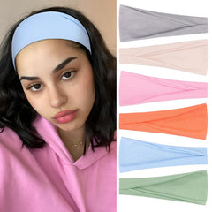 Wide Headbands for Women Trendy Women's Hair Bands Non Slip Yoga Workout Head Bands for Everyday Fashion Hair Accessories Band 6 Pack