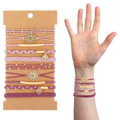 10 Pcs Hair Tie Bracelets for Women Boho Hair Ties for Thin Hair 5 Styles No Damage Ponytail Holders Elastic Hair Bands Light Coffee Colors Braided Hair Ties Bracelet Hair Ties Boho Hair Accessories