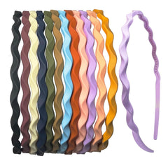 Springtime 12pcs Colorful Headbands for Girls Women Pigtail Hairbands With Teech Plastic Hard Hair Hoops