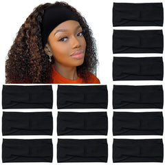 12 Pack Wide Headbands for Women No Slip Stretchy Boho Hair Bands Soft Elastic Yoga Workout Running Thick Headbands for Women's Hair,Wicking Sweat Head Bands Solid Colors Head Wrap
