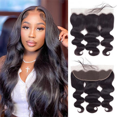 Body Wave Bundles Human Hair 12 14 16 Inch Human Hair 3 Bundles 100% Unprocessed Brazilian Raw Weave Bundle Human Hair Extensions for Black Women Natural Color