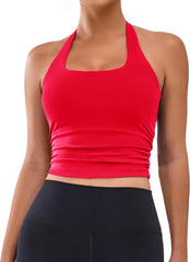 BMJL Womens Halter Built in Bra Workout Sports Tank Tops Summer Trendy Backless Going Out Clothing 2025