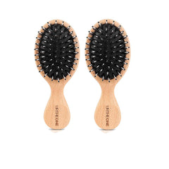 Hair Brush Mini Boar Bristle Hairbrush for Thick Curly Thin Long Short Wet or Dry Hair Detangle Massage Add Shine, Pocket Travel Small Paddle Hair Brush for Men Women Kids