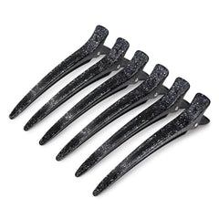 AIMIKE Extended Sectioning Hair Clips w/Built-in Silicone Band, 4.8" No-Crease Non-Slip Hair Styling Clips for Thick, Long Hair – Blow Drying,Hair Rollers, Rust-Free –6 Pack, Black Duckbill Clips