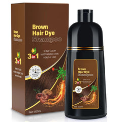 Black Hair Dye 3 in 1 Shampoo for Gray Hair, Herbal Ingredients for Women&Men, Dye in Minutes/Semi-Permanent/(17.6 FL OZ)