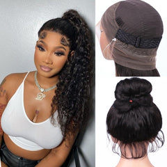 26 Inch Highlight Ombre Hidden Strap 360 Glueless Wigs Human Hair 360 HD Honey Blonde 4/27 Human Hair Wig With Drawstring Pre Plucked Pre Bleached 180 Density