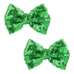 Love Fairy 3-Inch Glitter Bow Hairpin - Sparkling Sequin Bow Tie Hair Clip for Girls,Teens, and Women (Red)