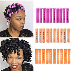 Perm Rods Set for Natural Hair, 40Pcs Plastic Cold Wave Rods, Heatless Perming Rods Hair Curler for Women, DIY Hairdressing Tools, Purple, 0.75 Inch