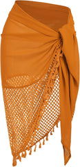 ZAFUL Metallic Shiny Short Sarong Coverups for Women Semi Sheer Bathing Suit Wrap Swimsuit Skirt Beach Bikini Cover Up