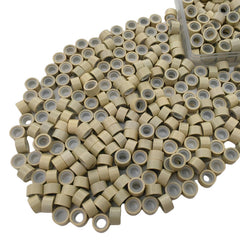 500 Pcs Micro Link Rings Beads for Hair Extensions 5mm Silicone Lined Beads Microlinks Hair Extensions Tool (Black, 5.0mm)