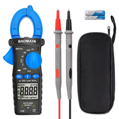 Baomain True RMS Clamp Meter 6000 Counts, AC Current (60A/600A), AC/DC Voltage, Temperature, Capacitance, Resistance, Frequency, NCV, Diode, Continuity Test,BM1702