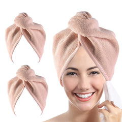 YoulerTex Microfiber Hair Towel Hair Wrap: 2 Pack 10X26 Hair Dryer Towels for Women Absorbent Turban Twist Drying Shower Cap Curly Hair Products for Hair Care Hair Accessories (05 Emerald)