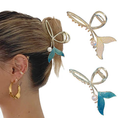 Large Non-Slip Metal Sparkly Butterfly Hair Jaw Clips for Women - Strong Hold Cute Hair Claws, Headwear Gifts (2Pcs)