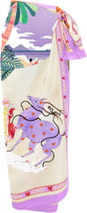 Women's Beach Swimwear Printed Long Sarong Coverups Bathing Suit Pareo Large Pashmina Wrap Skirt
