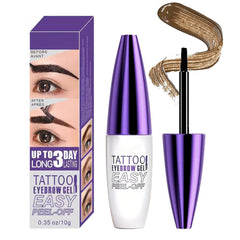 Peel Off Tattoo Eyebrow Gel Tinting,Tattoo Brow Easy Peel Off Tint,,Waterproof Longlasting Peel Off Eye Brow Tinted Glue,Up to 3 Days Brow Stain,Cruelty Free For All Types Of Eyebrows