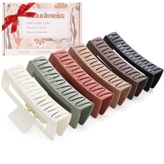 6 PCS 5 Inch Extra Large Claw Clips, Big Hair Clips for Thick Long Curly Hair, Durable Matte Strong Hold Hair Claw Clips, Non-slip Square Hair Clips for Women, Hair Accessories