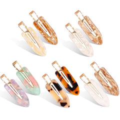9PCS No Bend Hair Clips, Checkerboard No Crease Curl Pins, Acrylic Resin Flat Styling, Colorful Bang Seamless Duckbill Barrette for Makeup Hairstyle Accessories for Women Girls