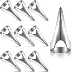 Hicarer 10 Pieces Stitch Tool for Braids Aid Finger Ring Hair Parting Tool Retro Metal Claws Rings for Hair Braiding Supplies Halloween Cosplay Nail Art Holiday Party(Rose Red)