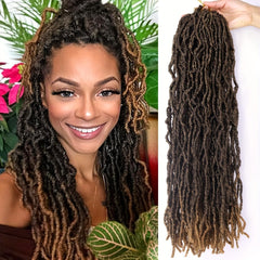 Soft Locs 24 Inch 6 Packs 108 stands Crochet Hair Faux Locs Pre-looped Super Lightweight Goddess Locs Synthetic Crochet Hair Braids For Black Women (1B, 24Inch(Pack of 6))