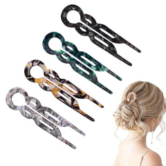 Lialys Hair Clips, 4Pcs U-Shaped French Lialys Hair Pins, Prestige Hair Pin, Elegant Hair Clips for Women, Suitable for All Hair Types (C)