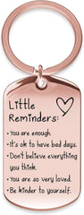 OUMILAN Little Reminders Keychain Inspiration Gifts for Women Men Affirmation Uplifting Mental Health You Are Enough Keyring