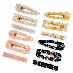 12 Pieces Acrylic Resin Marble Hair Clips Set, Decorative Pearls Hair Barrettes Sweet Decorative Bobby Pins Hairpin Headwear Hair Accessories Headwear for Women and GirlsâŚ