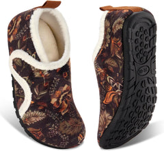 Ibeauti Womens Mens House Slippers Rubber Sole Indoor Slipper Socks Lightweight Fleece Lined Slip-on Barefoot Slippers