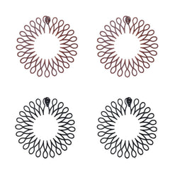 Sowaka 4 Pcs Circular Stretch Comb Plastic Black Brown Circle Spring Headband Flexible Hair Wrap Holder Hair Comb for Women Girls Outgoing Sports Hair Accessories (Round - Multi Color)